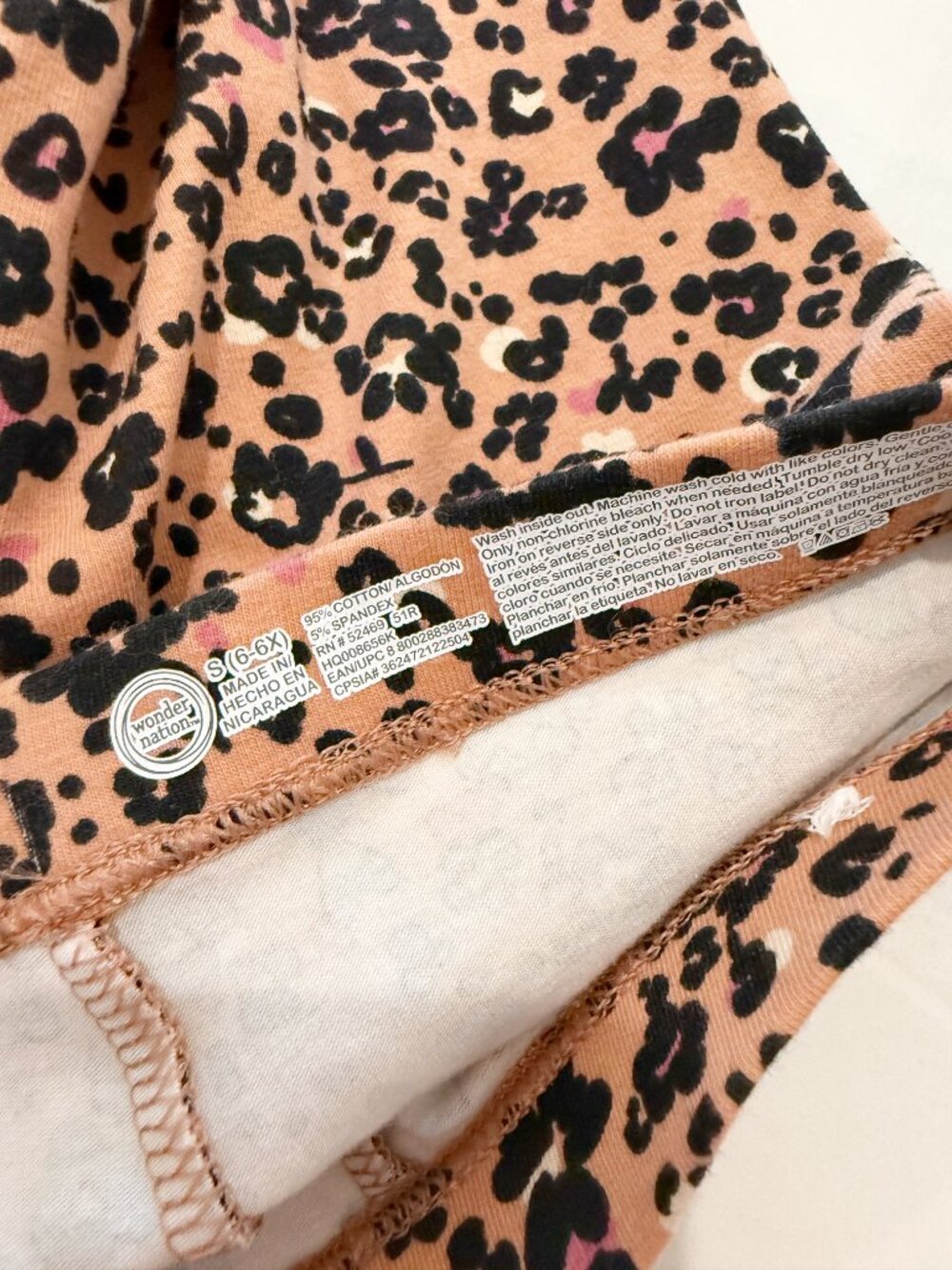 Wonder Nation Girls Kid Tough Leggings, Animal Print Size S (6-6X) NWOT - Picture 3 of 6